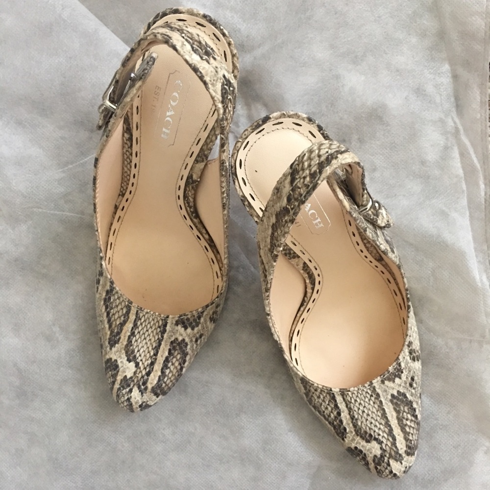 Coach ALMA Python Slingback Heels - Picture 6 of 7